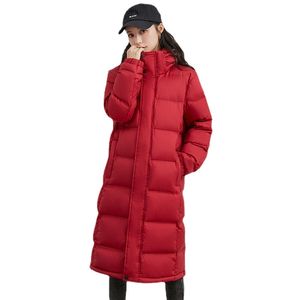 グースダウンジャケットの男性女性ウィンターコートパーカーロングパフジャケットフード付き濃厚な暖かいアウターウェアオーバーコートクラシックトップカップル愛好家ギフト服