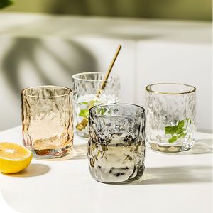 Vintage Tree Bark Shot Glasses Retro Textured Small Glass Tumblers Scandinavian Stump Drinking Cup Mid-century Barware
