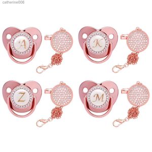 PACIFERER# nyfödd baby PACIFER CLIPS CHAIN ​​ROSE GOLD BLING SILICONE SPANDA PACIFER HOLNER Baby Soother Nipple Dummy Baby Shower Giftl231104