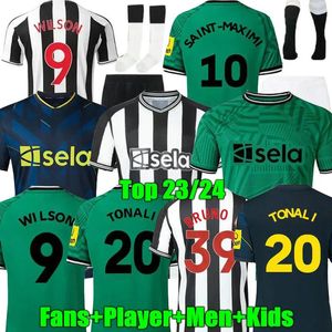 23 24 Magpies Fan Giyim Tonali Futbol Formaları Çocuk Kiti 2023 2024 Bruno G. Wilson Saint Yeni Maximin Isa Futbol Gömlek Ev Uzak Üçüncü Set Hayranlar Oyuncu Versiyonu