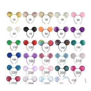 Hair Accessories 14Pcs Lot Fashion Sequins Mouse Ears Headband Glittle Diy Girls For Women Hairband Party Accesorios Mujer Drop Deli Dhoe3