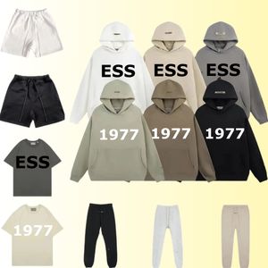 Essentialhoody Set Essentialhoodies Tasarımcı Hoodie Hoodie Erkekler için Hoodys Kadın Giysileri Kıyafet Külelsiz O yaka Siyah Gri Sweater Sweatshirt Jumper Giysileri