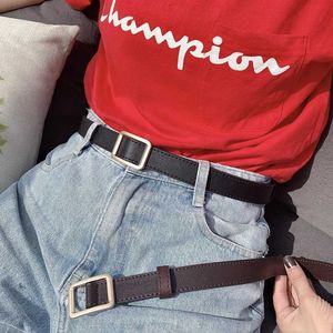 Suspenders Women's without hole square buckle simple style fashion decoration leisure belt women's Korean ins summer