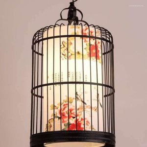 Chandeliers Pendant Lights MiFuny Chinese Style Landscape Painting Lamp Pot Restaurant El Led Ceiling Chandelier