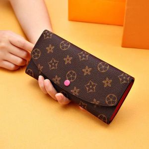 Wallets Quality Long High Wallet Woman Women Purse Original Box Black White Slender Coin Wallets Sarah Flower Fashion Eitys VUTTONS Crossbody s