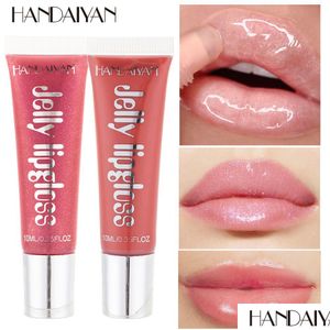 LIGH GLSS Drop Handaiyan Jelly Kilkluje błyszcząca błyszcząca płynna szminka Clear Lipgloss Beauty Cosmetics Tint Make up dostawa leczenie dhxgp