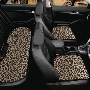 Coprisedili per auto Cuscino di copertura traspirante di piccole dimensioni Beige Rotondo Stampa leopardata Proteggi per accessori per interni di camion
