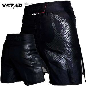 Pantaloncini da uomo Pantaloncini da uomo 2019 VSZAP Pantaloncini da allenamento fitness di marca MMA Muay Thai Fighting Allenamento muscolare Pantaloncini da uomo Poliestere Asciugatura rapidaM230403