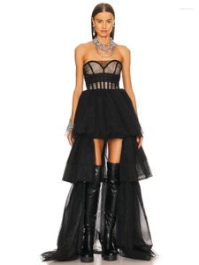 Sukienki zwykłe luksusowy projektant czarny dwuczęściowy sukienka dla kobiet Blazer z długim rękawem i bez ramiączki krótkie przednie tylne stroje