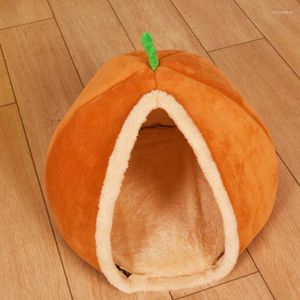 Cat Beds Sofa Bed Sleeping Houses Pumpkin Cats Kennel Nest Warm Kitten Winter House Mats Pet Products