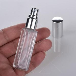 クラシック長いスリム香水アトマイザースクエアシェイプ空の補充可能な透明ガラススプレーボトル旅行スプレーター10ml 1/3オンス
