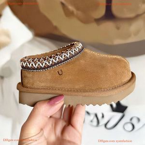 أطفال الأطفال Toddler Tasman II Slippers Tazz Baby Shoes Chesut Fur Slides Sheeskin Sheerling الكلاسيكية الفائقة الصغار