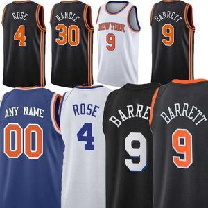 قمصان كرة السلة للرجال RJ Barrett Jersey Immanuel Quickley Julius Randle Derrick Rose Obi Toppin Isaiah Hartenstein Evan Fournier Jalen Brunson Jersey