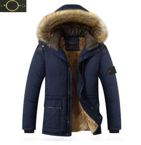 Plus Size Stone Jacket Island Coat Men's Brand är Land Jackets Designer Down Winter Tjockning Outdoor Windproof Warm Large Päls krage Långa CP -jackor