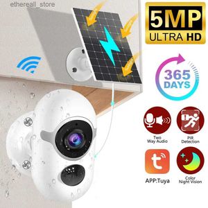 Monitores para bebês Bateria de 5MP Monitor para bebês Item interno para bebês Câmeras de vigilância solares Wifi Mãe Criança Trabalho de proteção de segurança com TUYA CCTV Cam Q231104