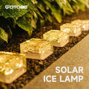 Neuheit Beleuchtung Solar Led Ice Cube Brick Lights Outdoor Wasserdichte RGB Remote Treppenstufen Fertiger Lampe Für Hof Terrasse Baum Rasen Garten Dekoration P230403