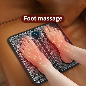 Fotmassager EMS Pulse Electric Foot Massager Foot Therapy Machine Foot Pad Intelligent Acupuncture Foot Massage Pad Mat Muscle Stimulation 230403