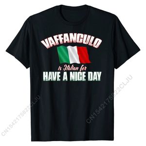 T-shirts masculinos Vaffanculo têm uma boa camisa de dia-Funnial Italian T-shirt Algodão Aluno Men tshirts Grupo Tshirts Design Plano 230404