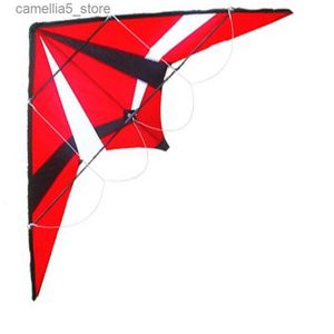 Akcesoria latawców Profesjonalne sport 72 cale mocy kaskaderstwo Kite Dual Line Triangle Kite Good Flying Toys z uchwytem i linią Q231104