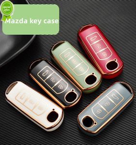 Ny plätering av TPU-bil Remote Key Case Cover Protective Holder Shell för Mazda 2 3 5 6 Demio CX-3 CX-4 CX-5 CX-7 CX-9 MX-5 Atenza Axela