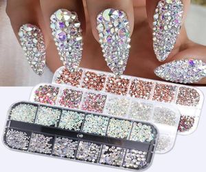 1440 pçs pedras de cristal colorido prego strass diamante 3d flatback glitter strass gemas decorações da arte do prego acessórios tr18316886262