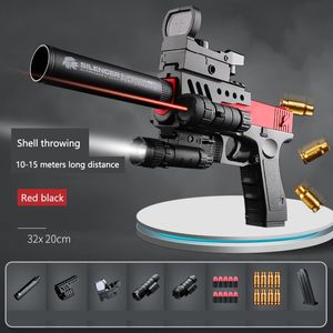 Alta configuração pistola g18 balas macias brinquedos arma shell ejeção lanterna colimador infravermelho atirar jogos ao ar livre arma manual para meninos adultos 2048