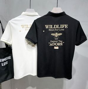 ファッショントレンディメンズサマー夏の新しいポロシャツビー刺繍ポロシャツビジネスカジュアルラペル半袖Tシャツ卸売