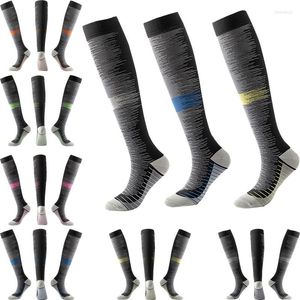 Sports Socks Style Stripes Summer Cycling Stockings Non-slip Nylon Outdoor Running Football Calcetines Ciclismo