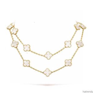 20 Blommor Neckfashion Necklace Elegant Ten Clover Classic Armband Women's Jewelry Pendant Högkvalitativ 7 färger 6K4V