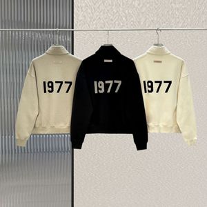 デザイナー1977高品質のファッションハイネックフィルックロゴフリースコート特大ユニセックスヒップホップルーズジップスウェットシャツジャケット
