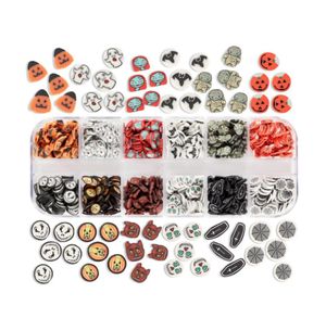 Halloween Decoration Polymer Clay Slices Epoxy Resin Shaker Fillers Pumpkin Witch Ghost Bat Zombie Slime Slices Filling Flakes2604758