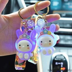 2023 New Silica Gel Keychain for Women Bag Car Dolls Kids Toys Kawaii Special Pink Bunny Adventure Animal Boys Girls Key Rings