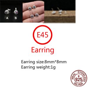 E45 S925 Pure Silver Ear Studs Personlig mode Cross Flower Inlaid Diamond Letter Punk Street Dance Style örhängen Juvelörar som en gåva till älskare