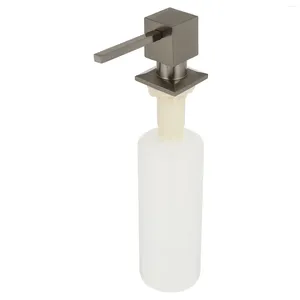 Bottiglia riutilizzabile alta in plastica decorativa per dispenser di sapone liquido con testa della pompa in acciaio inossidabile per il bagno e la cucina