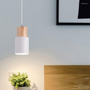 Pendant Lamps Nordic Wood Iron Lights Modern Led Hang Lamp Dinning Room Light Fixtures Kitchen Bedroom Hanging Bar Home Decor