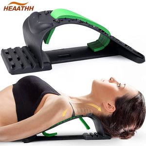 Back Massager 4 Level Neck Stretcher Massage Apparatus Magnetotherapy Back Stretch Massager Tool Lumbar Cervical Spine Support Pain Relief 230403