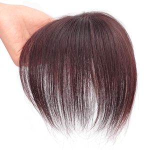 Bangs 100% mänskliga hår toppers klipp i hårstycke naturligt för håravfall brasiliansk remy maskingjord 6cmx6cm 230403