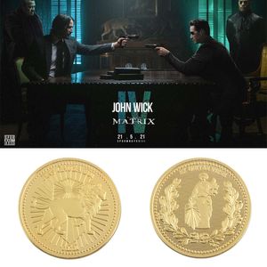 Cosplay Movie John Wick Cosplay Continental Hote Keanu Reevesl Metal Gold Coin Costume Accessories Props