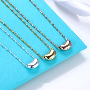 Liebe Anhänger Gold Bean Halskette Frauen Mode Erbsenkragen Halsketten Muttertagsgeschenk Designer Schmuck mit Box