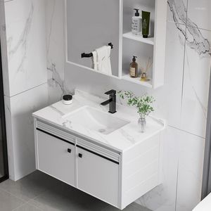 Badtillbehör Set Thighted Light Luxury Space Aluminium Badrumskåp Wash Basin Kombinerad handfat Basin Wash