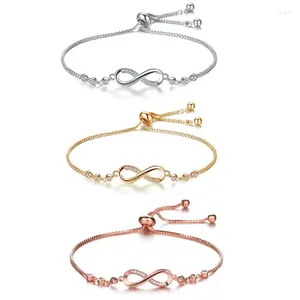 Link Bracelets Hip-hop Crystal Number 8 Adjustable Women's Infinity Bracelet Couple Anniversary Party Birthday Jewelry Gift