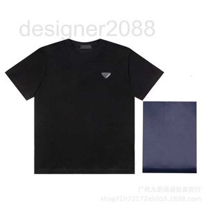 Men's T-Shirts Designer Straight Spring/Summer New Triangle Metal Embroidery Letter Couple Casual Loose Short Sleeve T-shirt UZ4V