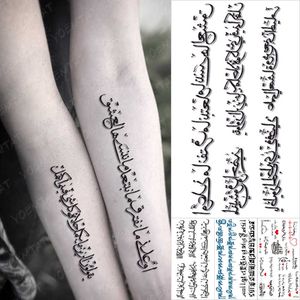 5 PC Geçici Dövmeler Arapça Mektup Su geçirmez Geçici Dövme Çıkartmaları Siyah Kelime Sanskritçe Dil Metin Dövme Kol Göğüs Sanat Dövme Kadınlar Erkekler Z0403