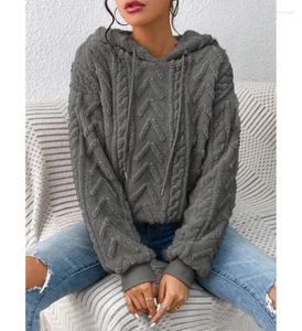 Felpe con cappuccio da donna Felpe con cappuccio con filo di vite Felpa con cappuccio autunnale Pullover a maniche lunghe Top da donna Capispalla casual con coulisse a contrasto