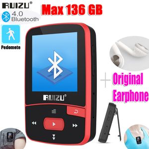 MP3 MP4 Players RUIZU X50 X52 X68 Sport Bluetooth MP3 Player 8gb Clip Mini with Screen Support FM Recording E-Book Clock Pedometer 230404