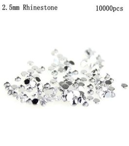 Decorações de Nail Art 1bagslot 10000pcsbag 30color opcional 25mm Clear Round Crystal Rhinestone8324490