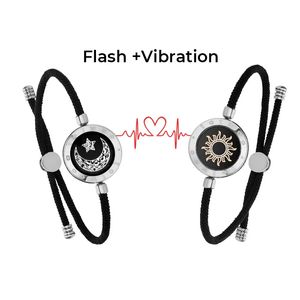 TOTWOO Long Distance Touch Bracelets for Couples, Vibration & Light up for Love Couples Bracelets | Long Distance Relationship Gifts