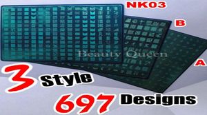 697 Disegni A B NK03 Nail Art Grande Piastra per timbri Timbro XXL Immagine Stencil Modello di stampa DIY4383554