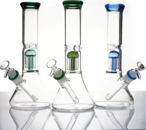 11.2 inch Glass Bong 5MM Thickness smoke Water Pipe with 6 arm trees include Bowl & downstem Bongs Female Dab Rig