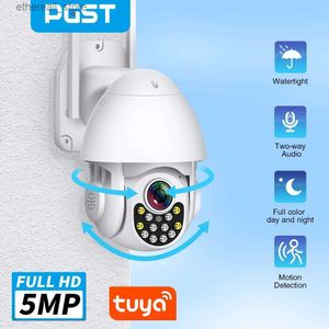 베이비 모니터 PGST 보안 Tuya 카메라 Wi -Fi Outdoor HD 풀 컬러 나이트 시력 방수 방수 무선 감시 카메라 Q231104